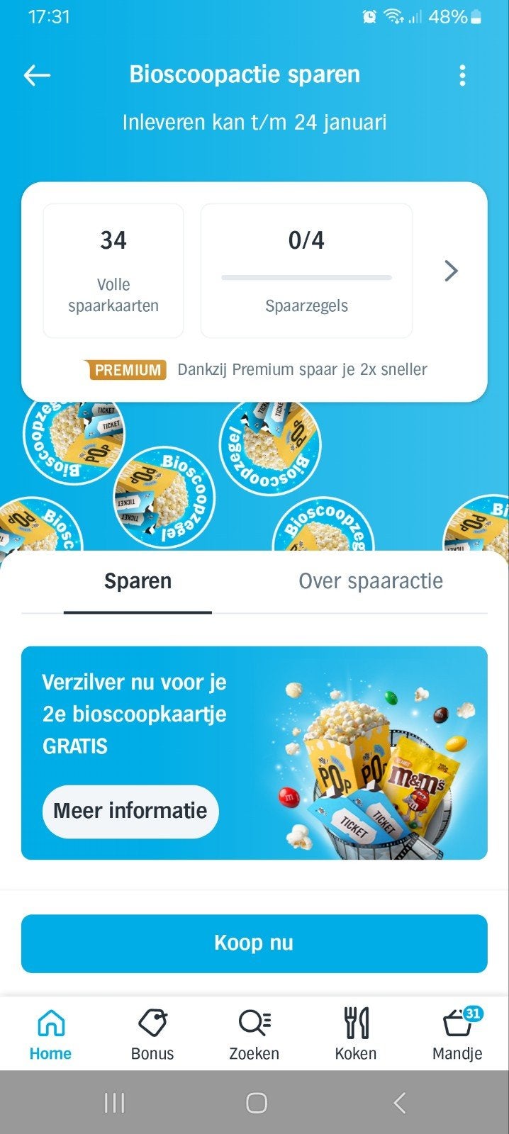 ah bioscoopzegels 2de bioscoopkaartje gratis, Albert Heijn, Verzenden