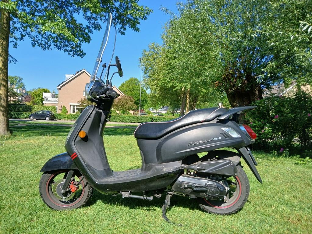 SYM Fiddle 2 50S Scooter geel kenteken - Zwart, Ophalen, Gebruikt, Maximaal 45 km/u, Benzine