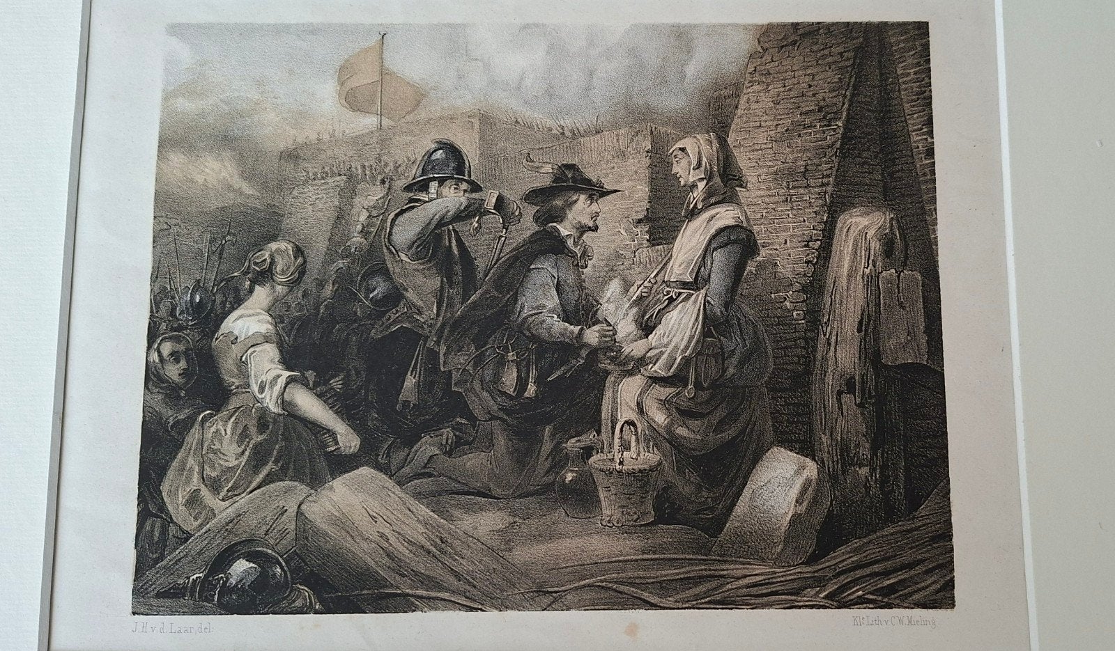 Diverse litho's en gegoten houtsnede., Ophalen of Verzenden, Dagelijks leven, Lithografie