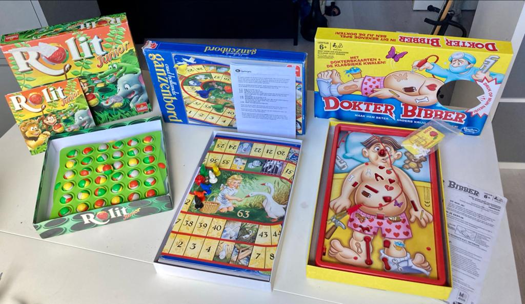 Rolit Junior, Ganzenbord & Dokter Bibber - Gebruikt & Comple, Hobby en Vrije tijd, Gezelschapsspellen | Bordspellen, Drie of vier spelers