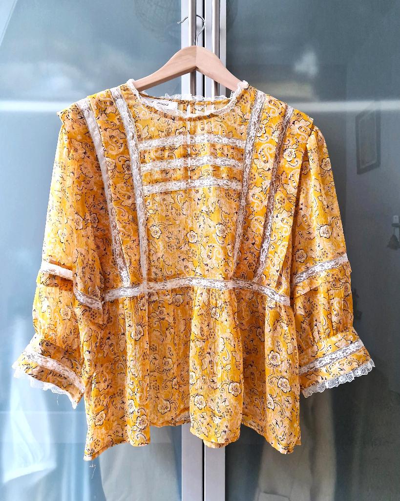 Zomerblouse met bloemen Promod nieuw XL, Kleding | Dames, Verzenden, Geel, Maat 42/44 (L), Nieuw
