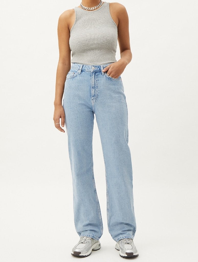 Weekday Rowe extra high straight recht jeans spijkerbroek 27, Blauw, Nieuw, Weekday, Ophalen of Verzenden