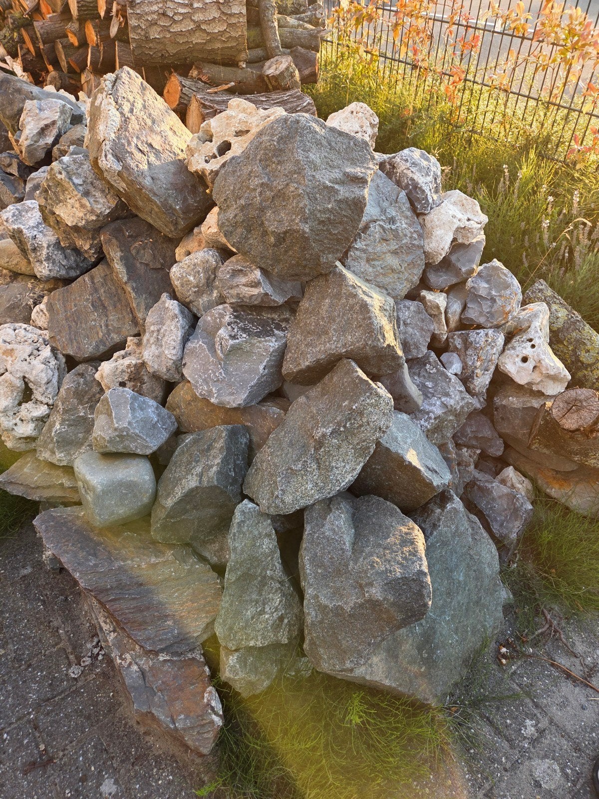 Grote partij keien voor tuin of landschapsinrichting, Ophalen, Gebruikt, Grijs, Kei