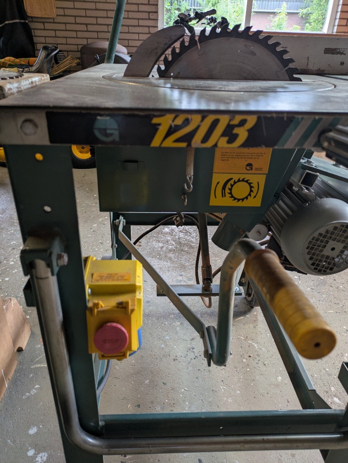 Gjerde 1203 - bouwzaag - 230V, Doe-het-zelf en Verbouw, Ophalen, Gebruikt, Cirkelzaag, 70 mm of meer