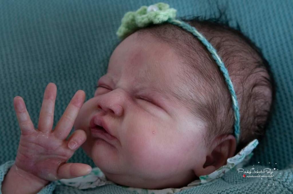 Schitterende reborn Gracie Mae Paula Lobato Faria, Ophalen of Verzenden, Zo goed als nieuw, Pop
