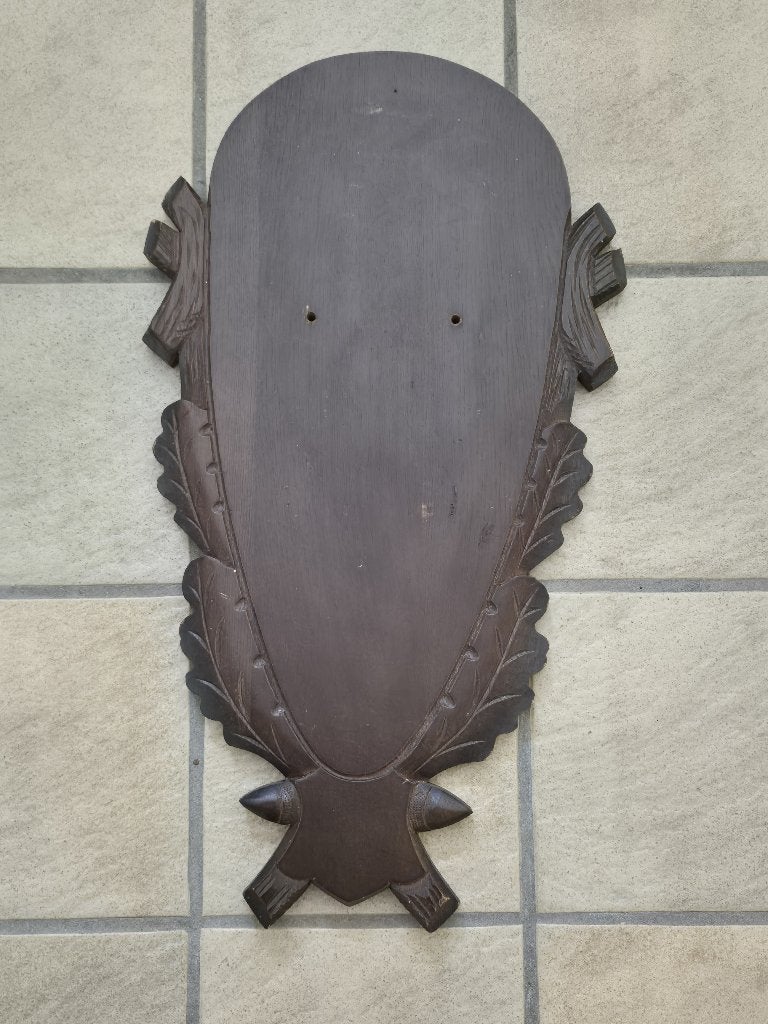 Black Forest Trofeeplank met Eiken Decoratie, Ophalen of Verzenden, Gebruikt, Hert, Gewei of Kop