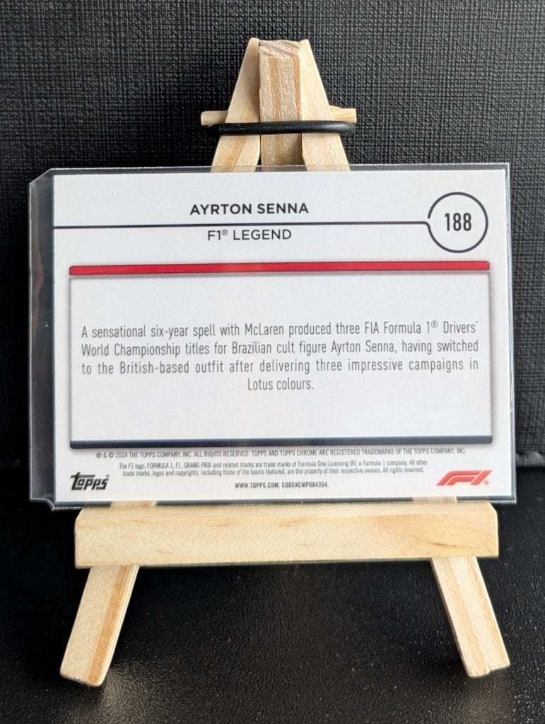 2024 Topps Chrome F1 Ayrton Senna #188 /99, Ophalen of Verzenden, Zo goed als nieuw, Plaatje