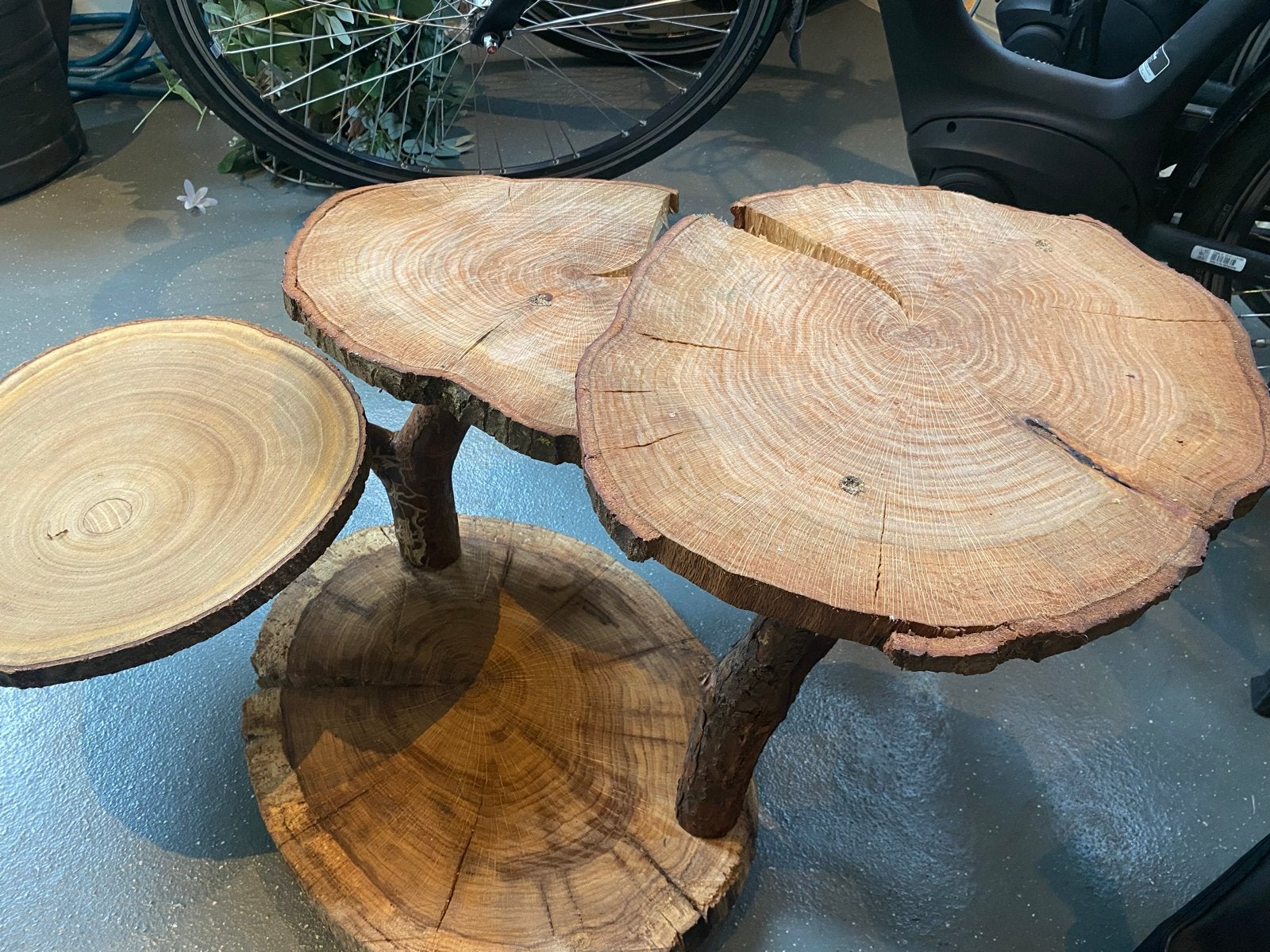 Unieke boomstam taartstandaard voor bruiloften, Hout, Ophalen of Verzenden, Bruin, Landelijk