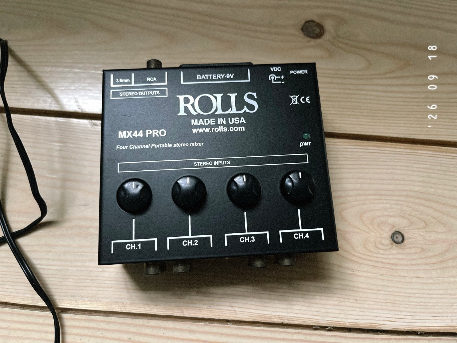 Rolls MX44 Pro 4-kanaals stereo line mixer, RCA en 3,5 mm, Ophalen of Verzenden, Gebruikt, Minder dan 5 kanalen
