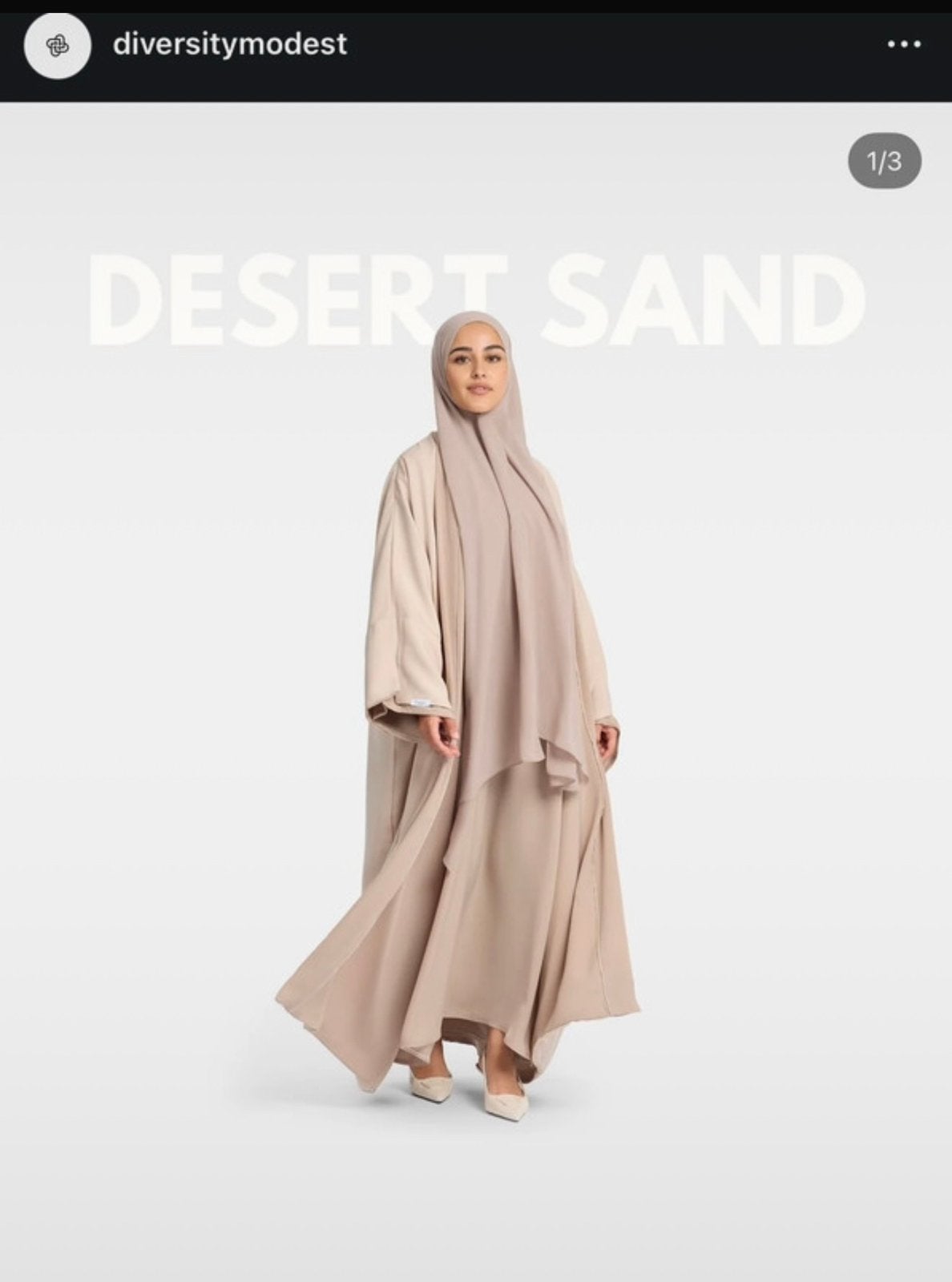 Diversity modest timeless abaya desert sand, Kleding | Dames, Ophalen of Verzenden, Zo goed als nieuw, Beige, Overige typen