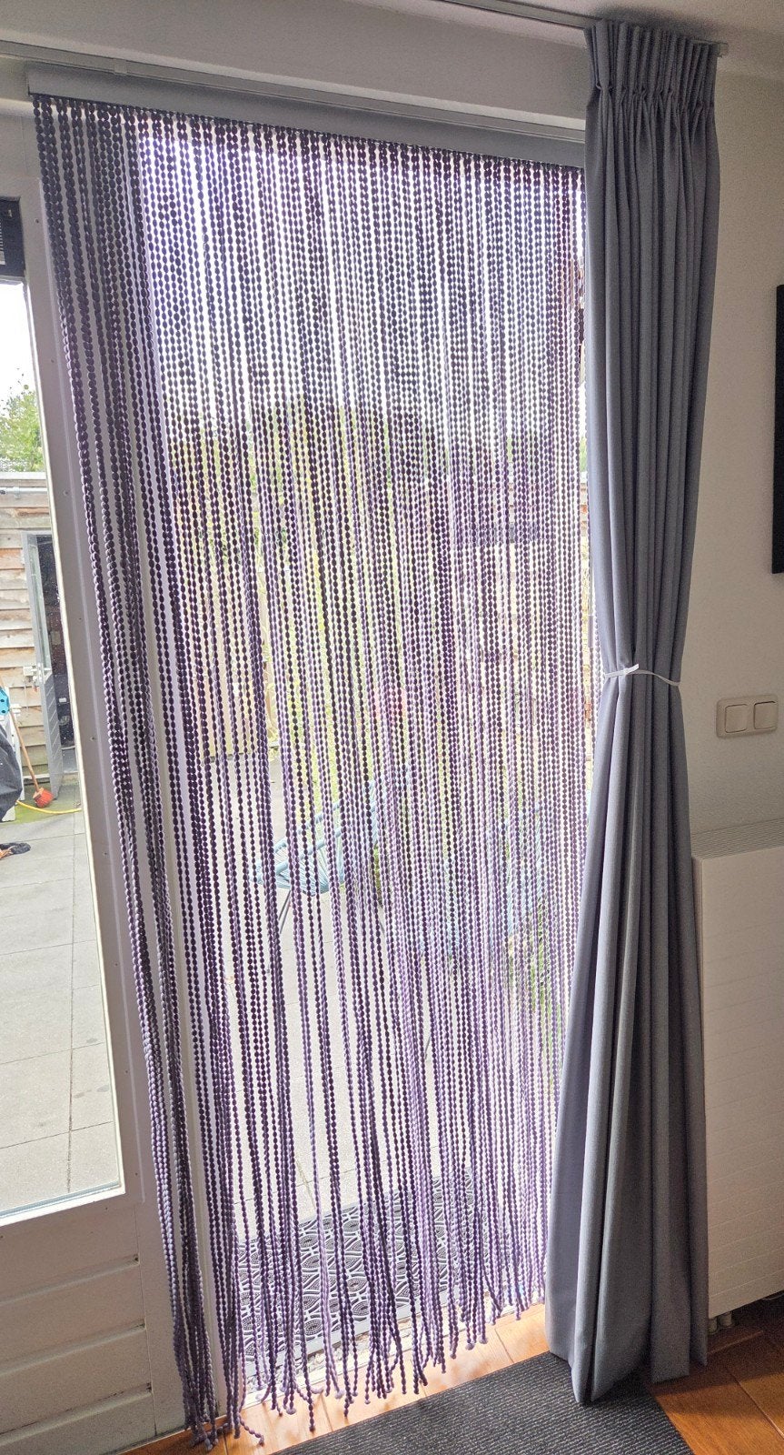 Mestic Easy Fit Deurgordijn 230 x 100 cm - Paars, Huis en Inrichting, Stoffering | Gordijnen en Lamellen, Ophalen, Overige kleuren