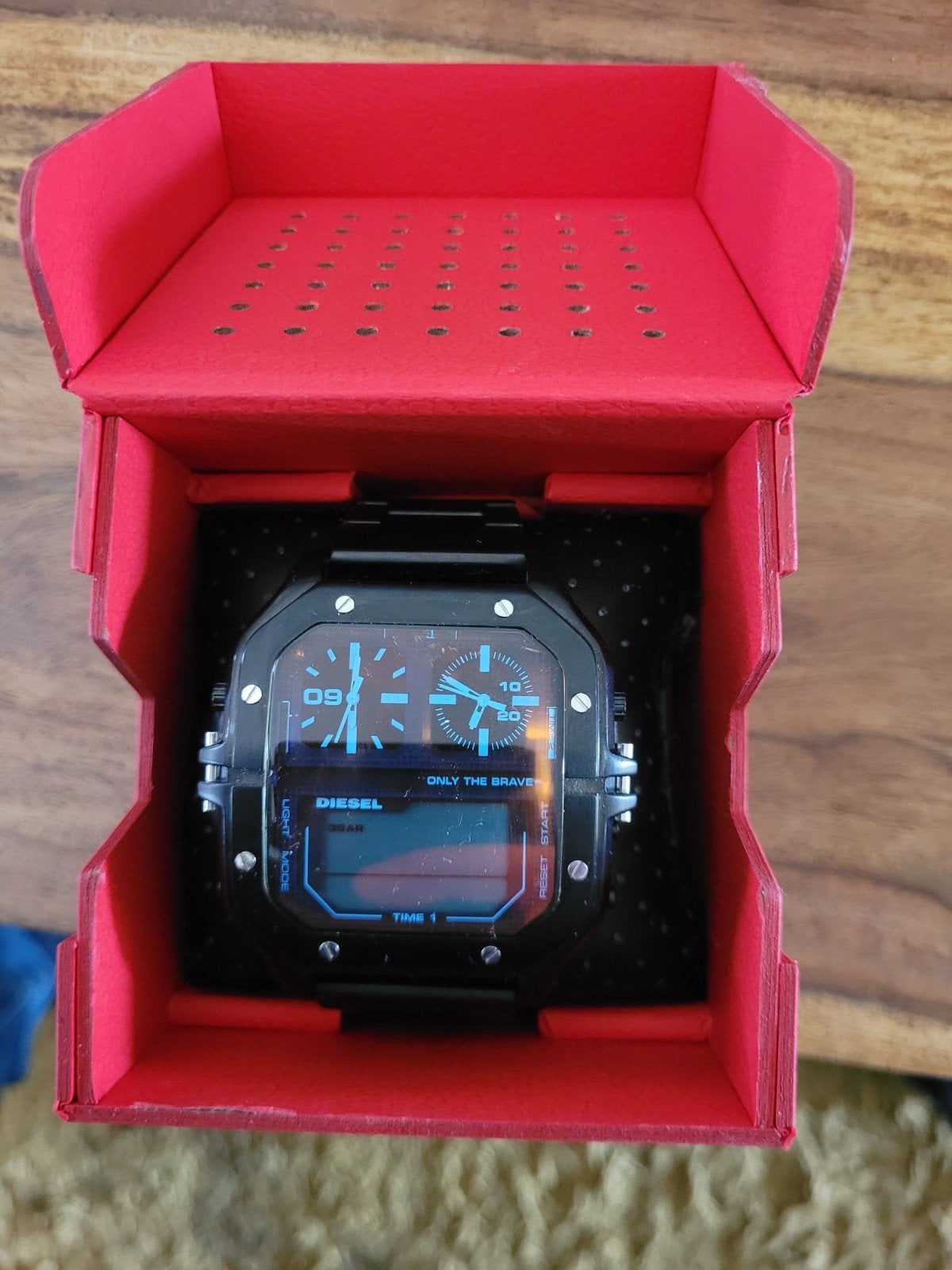 diesel clasher dz-7455 heren horloge, Overige merken, Staal, Staal, Polshorloge