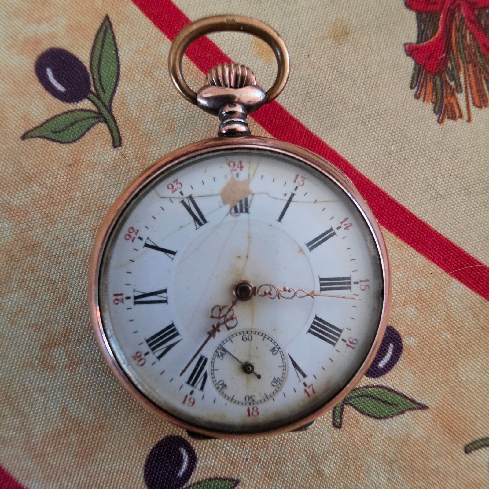 antiek zilveren zakhorloge 0.800 ca. 1900 15 rubis werk!, Ophalen of Verzenden, Zilver, Overige merken