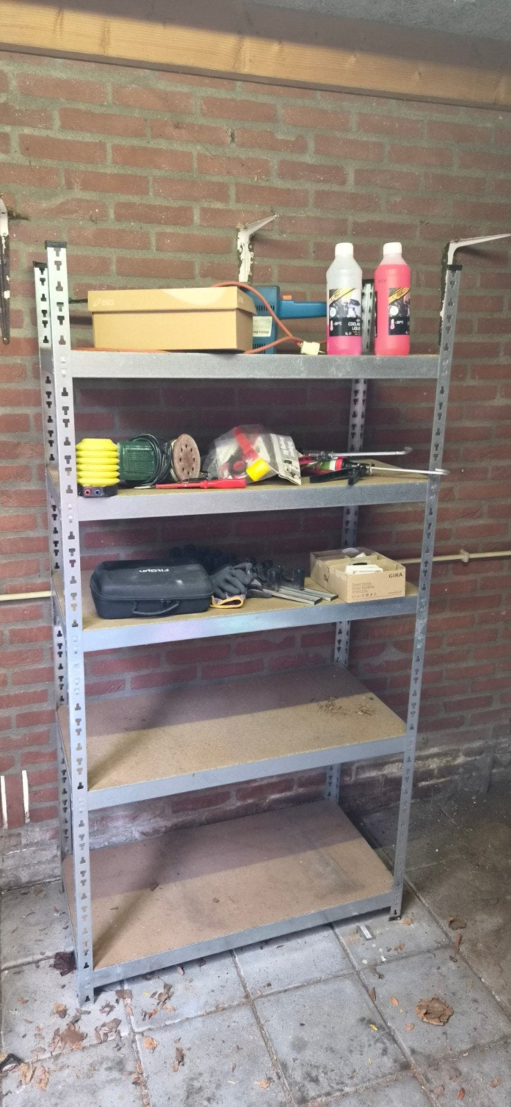 Stevige metalen stellingkast met 5 planken, Ophalen of Verzenden, Gebruikt