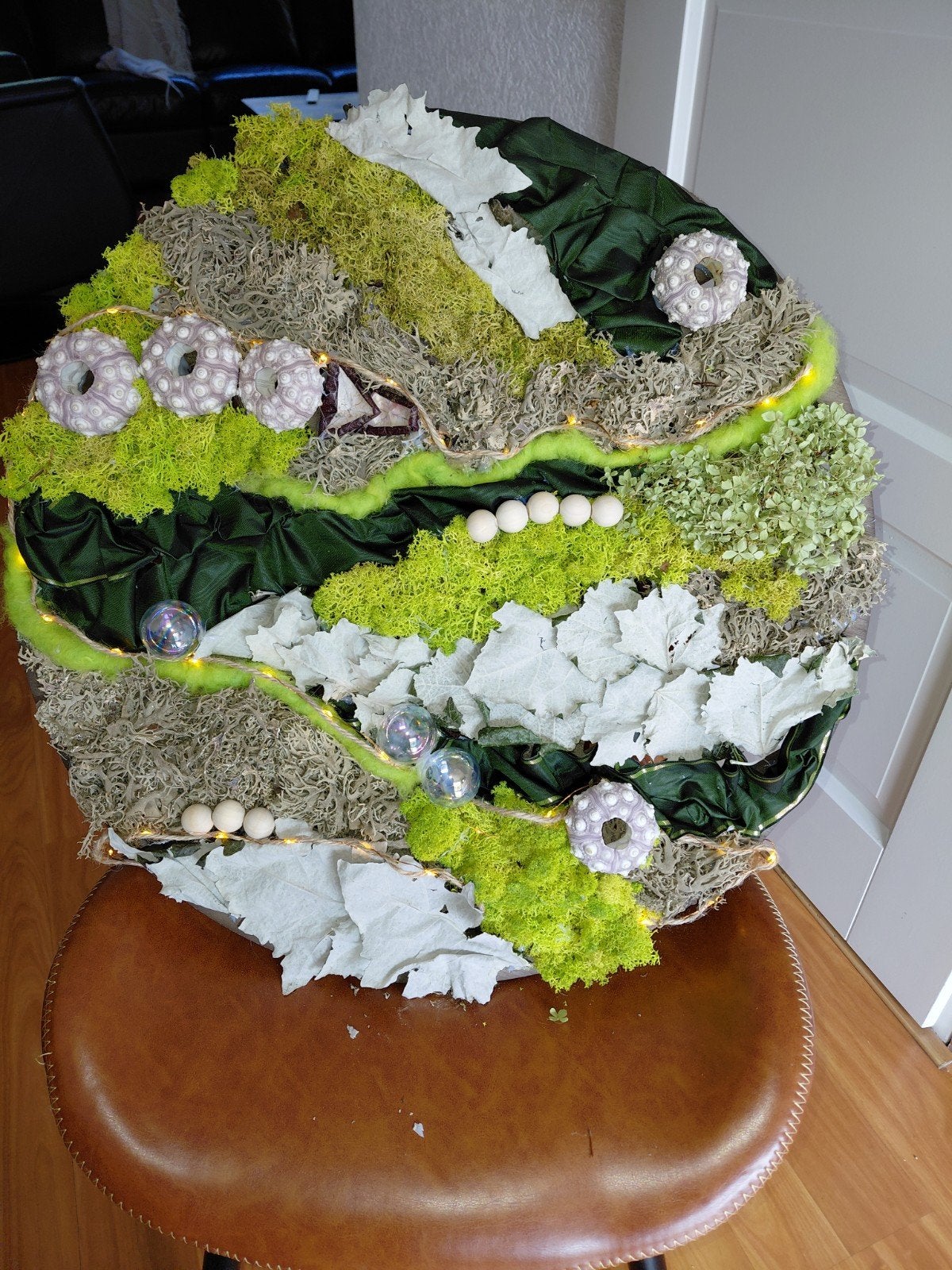 Unieke  wanddecoratie met mos en natuurlijke ele, Ophalen, Groen, Overige stijlen, Nieuw
