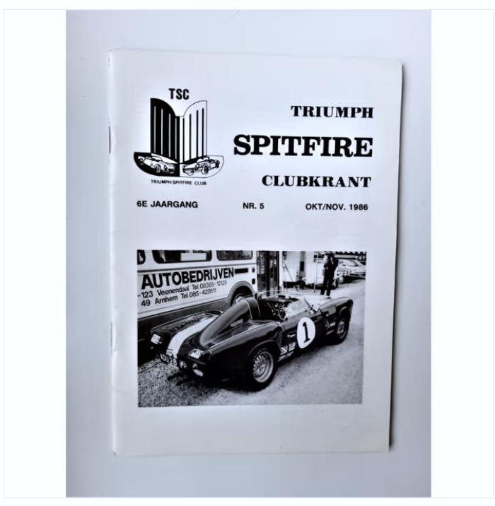 triumph spitfire clubblad nr.5 uit 1986, Ophalen of Verzenden, Zo goed als nieuw, Overige merken, TSC