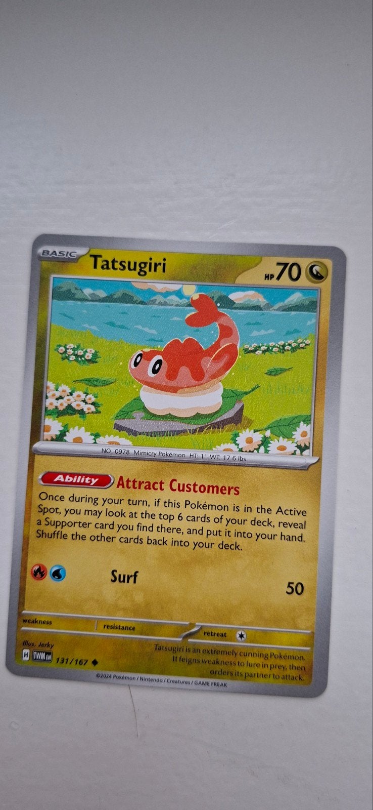 Tatsugiri Pokémon kaart 131/167 - Scarlet & Violet, Ophalen of Verzenden, Zo goed als nieuw, Losse kaart