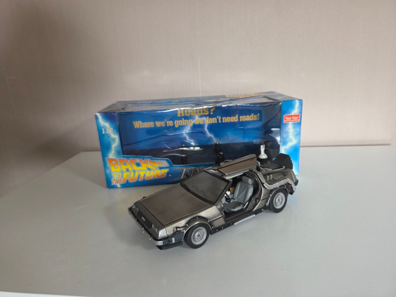Back to the Future DeLorean Tijdreismachine Modelauto, Auto, 1:32 tot 1:50, Zo goed als nieuw, Ophalen