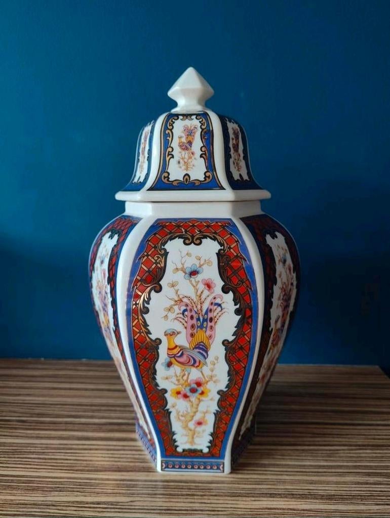 Bing & Grøndahl tempelvaas vintage, Ophalen, Wit, Aardewerk of Porselein, Zo goed als nieuw