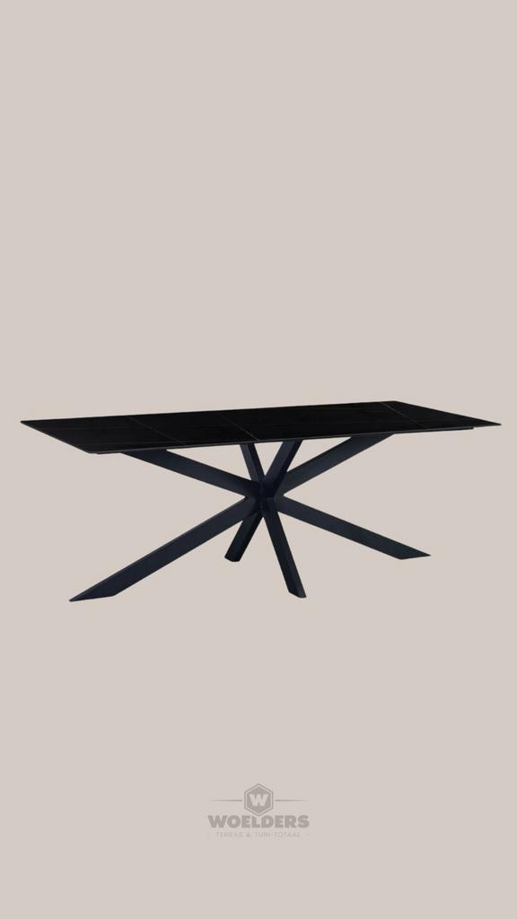 Eettafel Marmerlook Zwart 150x80x76cm, Huis en Inrichting, Ophalen, 50 tot 100 cm, Rechthoekig, Nieuw