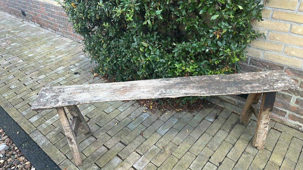 Heel oud chinees houten bankje, Ophalen, Gebruikt, Hout