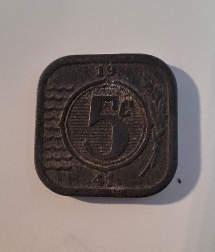 5 cent gulden munt 1941, Ophalen of Verzenden, Koningin Wilhelmina, 5 cent, Losse munt