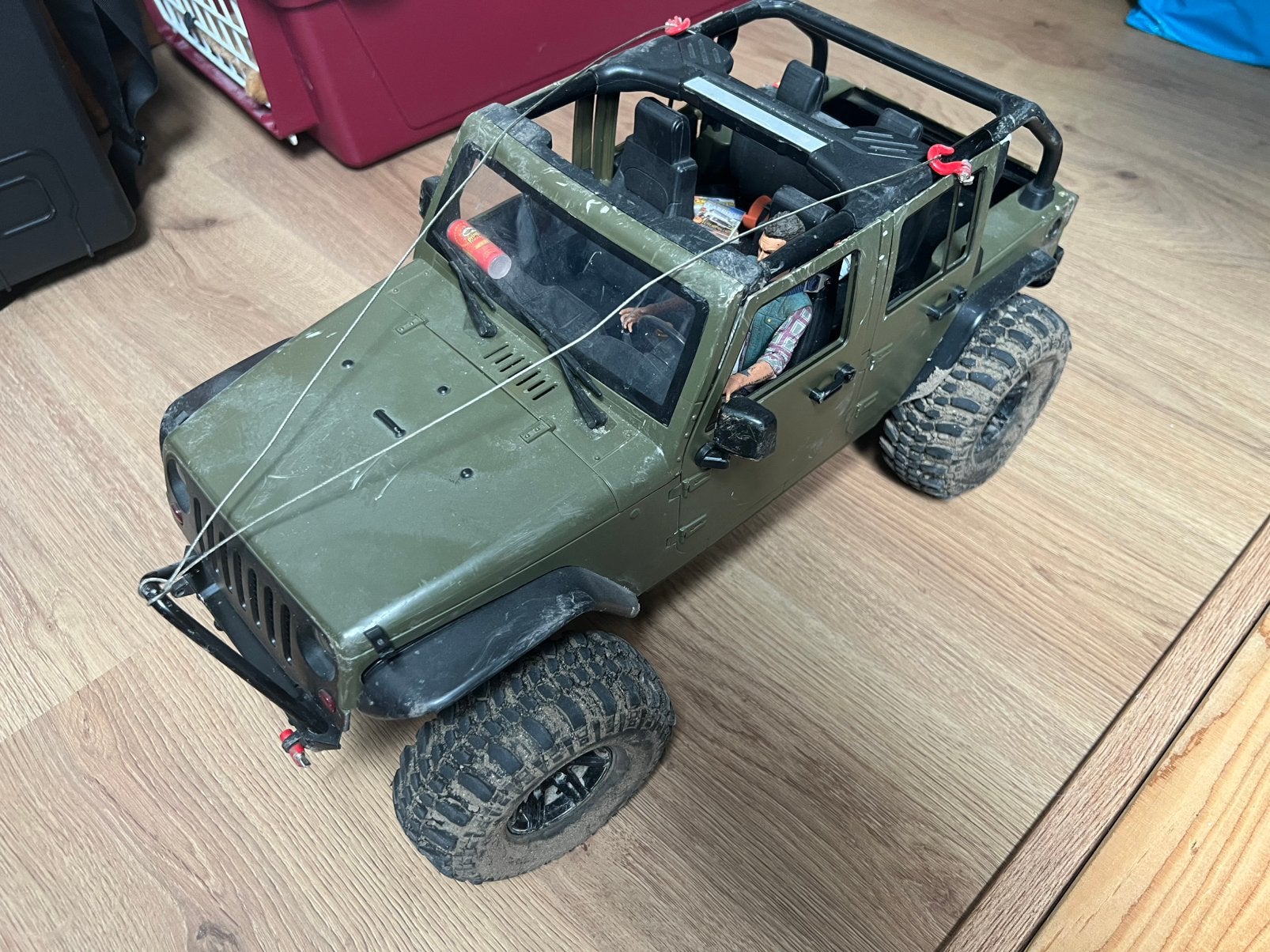 Traxxas TRX4 with Jeep Hardbody, Hopups and Rare Driver, Ophalen of Verzenden, Overige schalen, Auto offroad