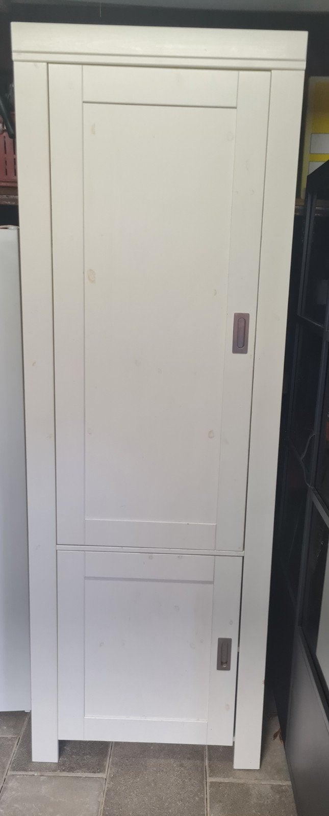 Witte kast met planken en deuren, Modern, 150 tot 200 cm, 25 tot 50 cm, Overige houtsoorten