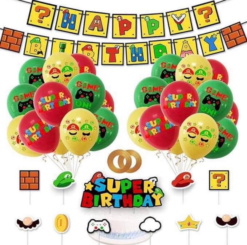 Mario Verjaardagsfeest Decoratie Set - Happy Birthday, Versiering, ., Verjaardag, Nieuw