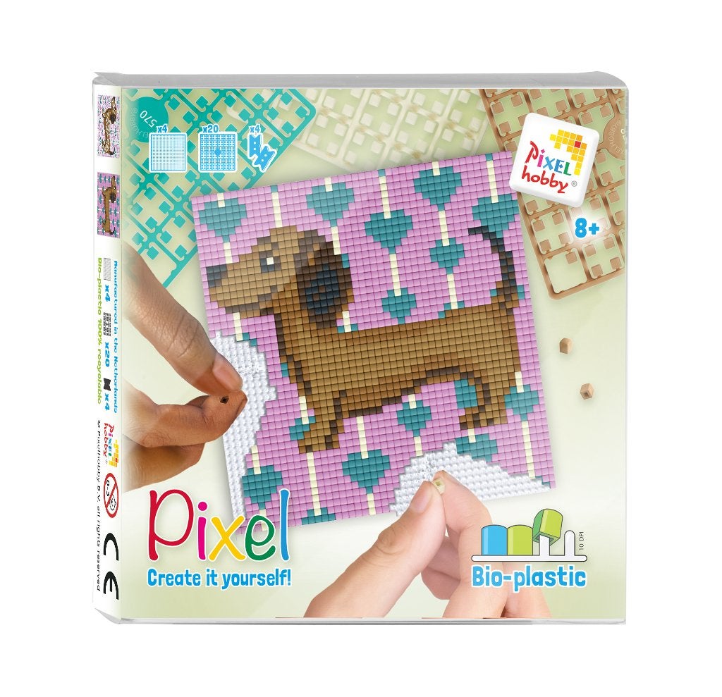 Pixelhobby Create it yourself set 44044 tekkel 12 x 12 cm, ., Dieren, Nieuw, Ophalen of Verzenden