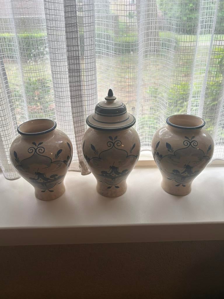 Antieke Ter Gouw Gouda vaasjes, Ophalen, Overige kleuren, Aardewerk of Porselein, Zo goed als nieuw