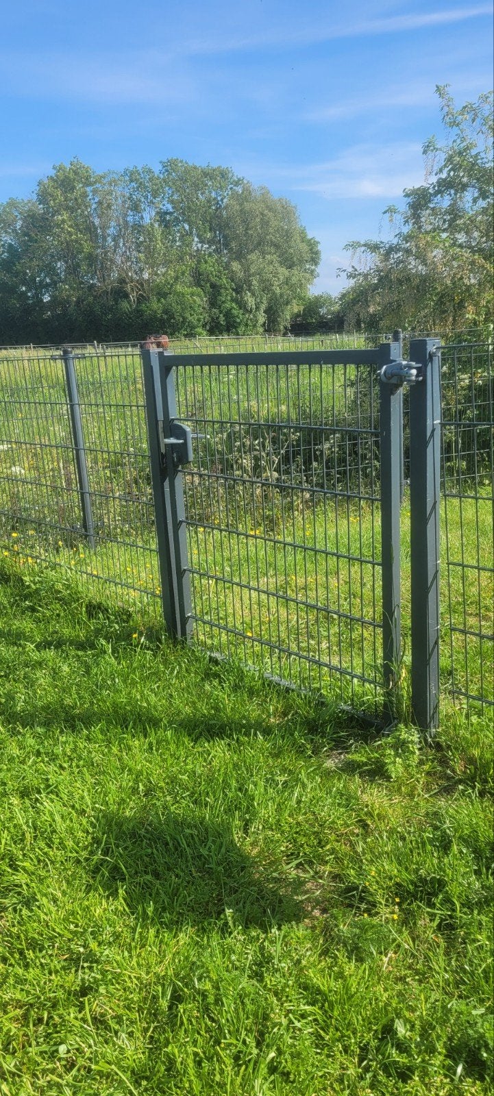 Tuin Port dubbelstaafs Loginox met twee palen, Ophalen, Gebruikt, IJzer, Tuinhek