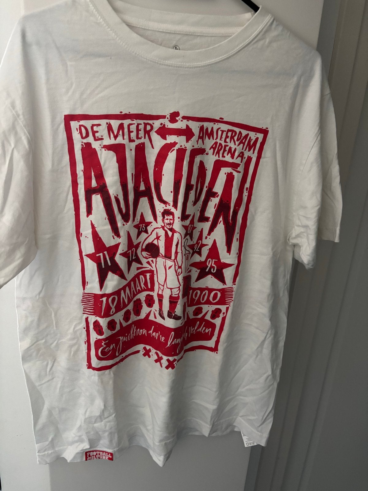 Ajax T-shirt Football Culture - De Meer Amsterdam Arena, Ophalen of Verzenden, Zo goed als nieuw, Overige maten, Wit