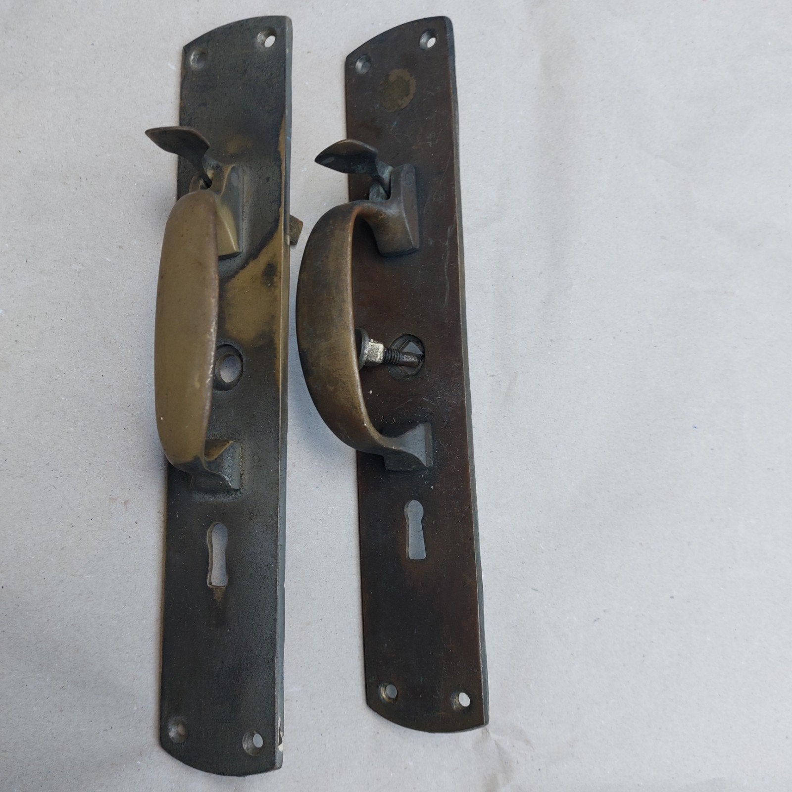 Koperen deuropeners 2 stuks, Doe-het-zelf en Verbouw, Ophalen, Koper of Messing
