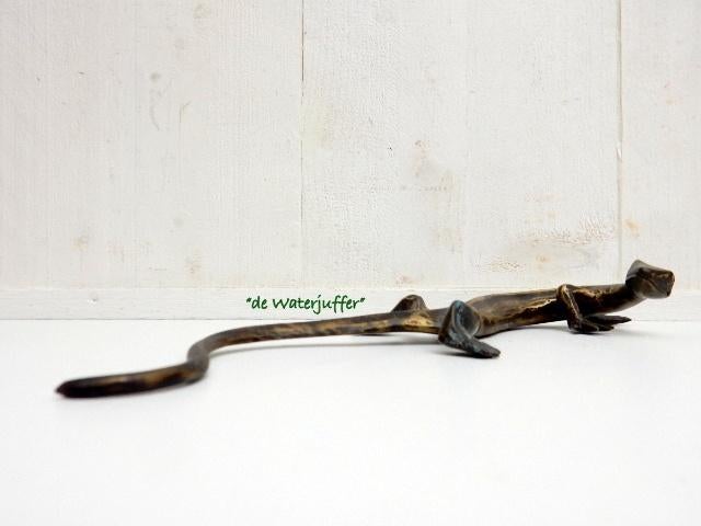 113* Bronzen Hagedis (Boven €75 geen verzendkosten), Ophalen of Verzenden, Nieuw, Overige materialen, Dierenbeeld