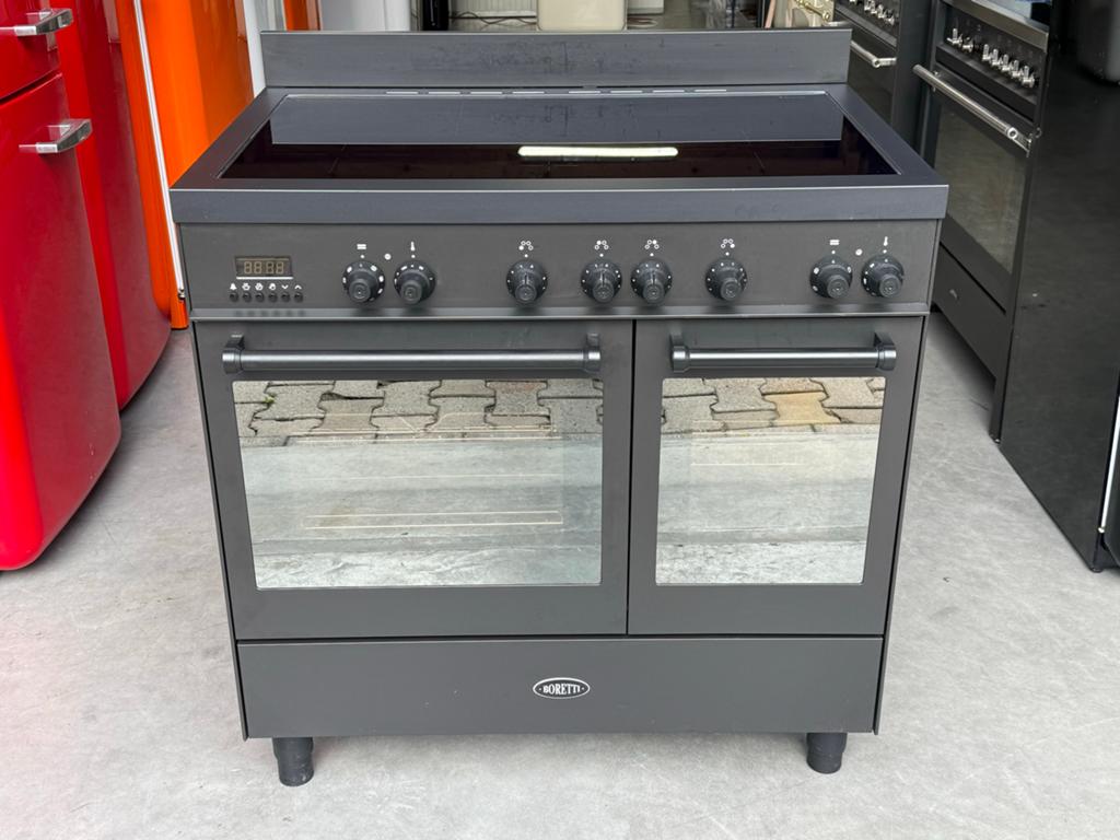 Boretti MLI94DMAT Inductie Fornuis - Zo goed als nieuw, Bella, Hete lucht, 60 cm of meer, Zo goed als nieuw