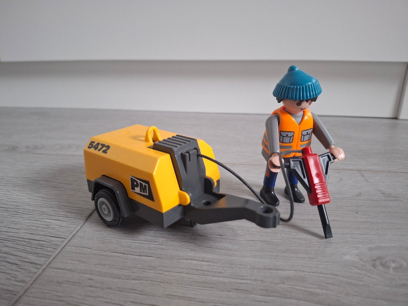 Playmobil 5472 Bouwvakker met compressor en drilboor, Ophalen of Verzenden, Gebruikt