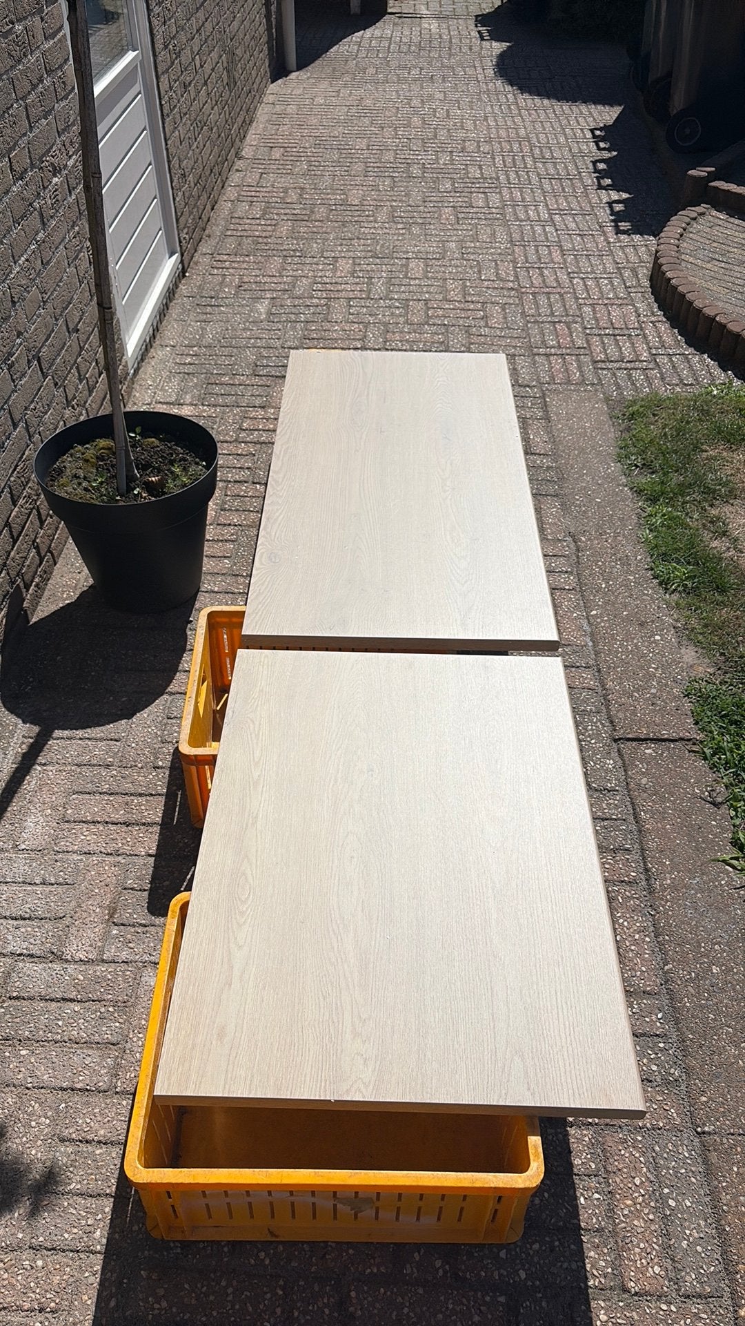 2 werkbladen / aanrechtladen hout look, Ophalen, Nieuw, Multiplex, 20 tot 50 mm