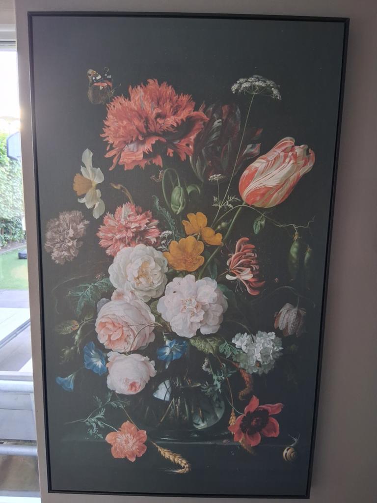 Stilleven bloemenschilderij op canvas, Ophalen
