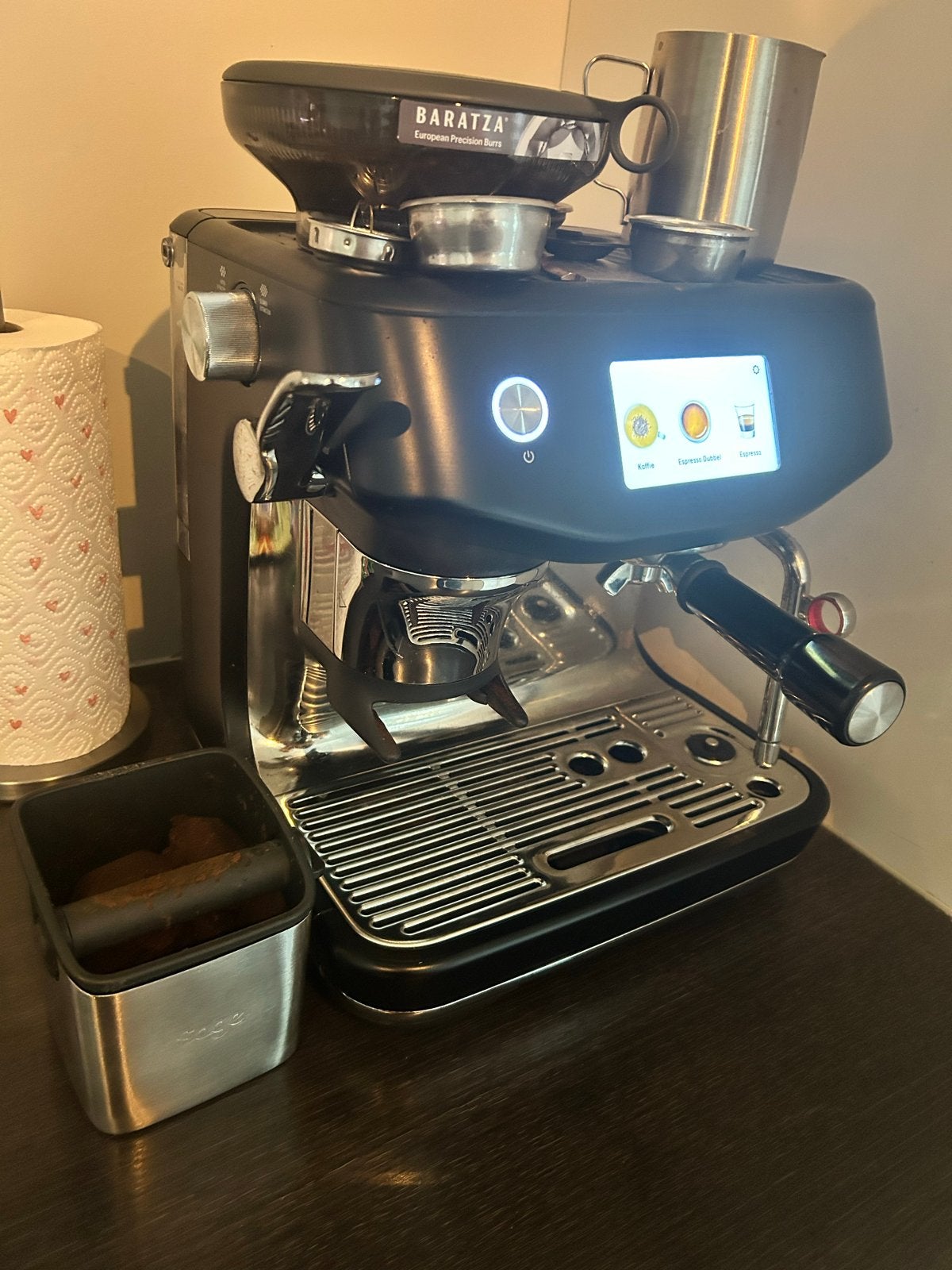 Sage Barista Touch Impress Espressomachine Black Truffle, Ophalen, Afneembaar waterreservoir, Espresso apparaat, Koffiebonen