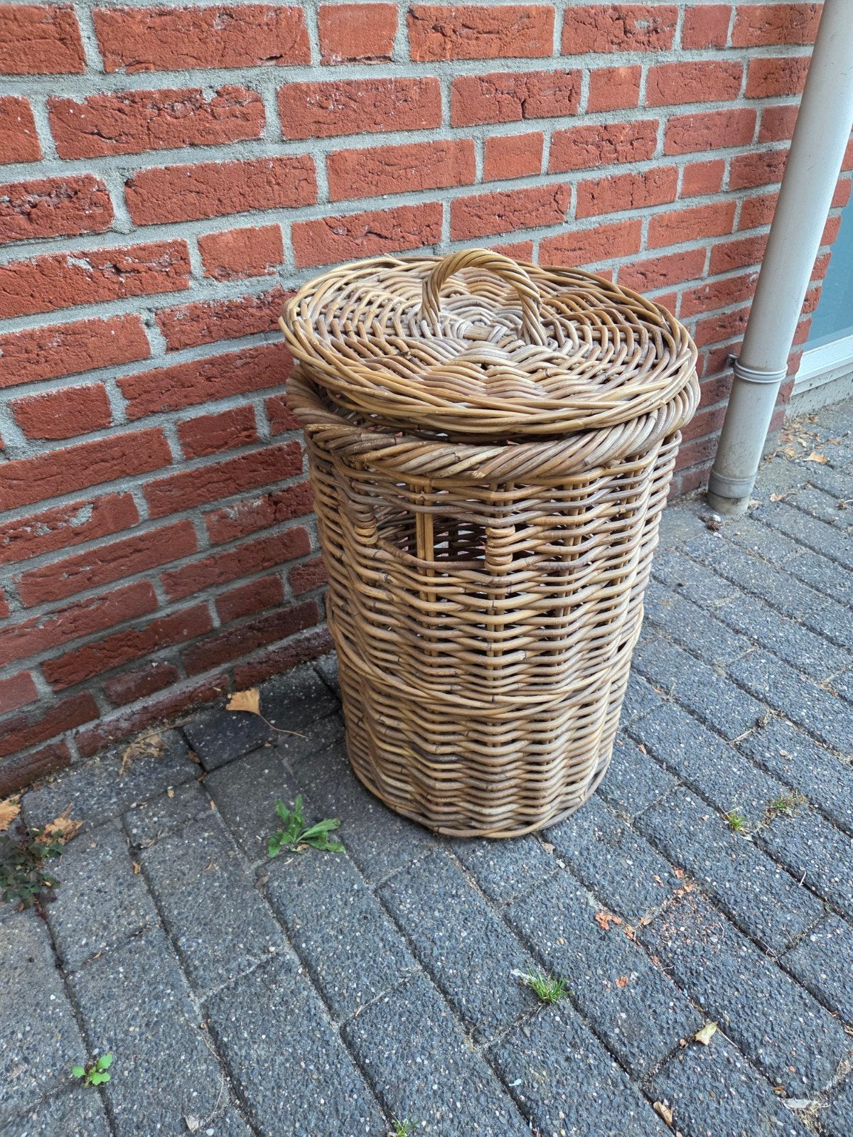 Grote Rieten wasmand, Huis en Inrichting, Ophalen, Zo goed als nieuw, Rond, Riet