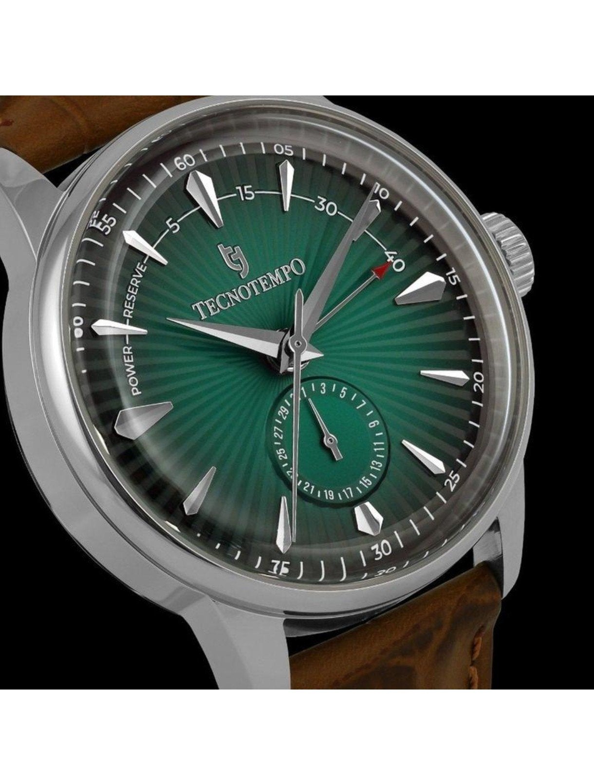 Tecnotempo Limited Edition Automaat Horloge Groen, Ophalen of Verzenden, Nieuw, Leer, Overige merken