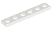 Lego plaatjes 1x6 wit 4 stuks nieuw, Ophalen of Verzenden, Nieuw, Losse stenen, Lego
