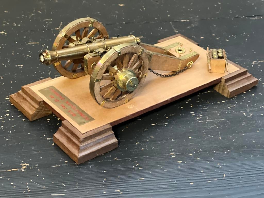 Messing kanon, Napoleon, hout. Model, Ophalen, Groter dan 1:32, Zo goed als nieuw, Nvt