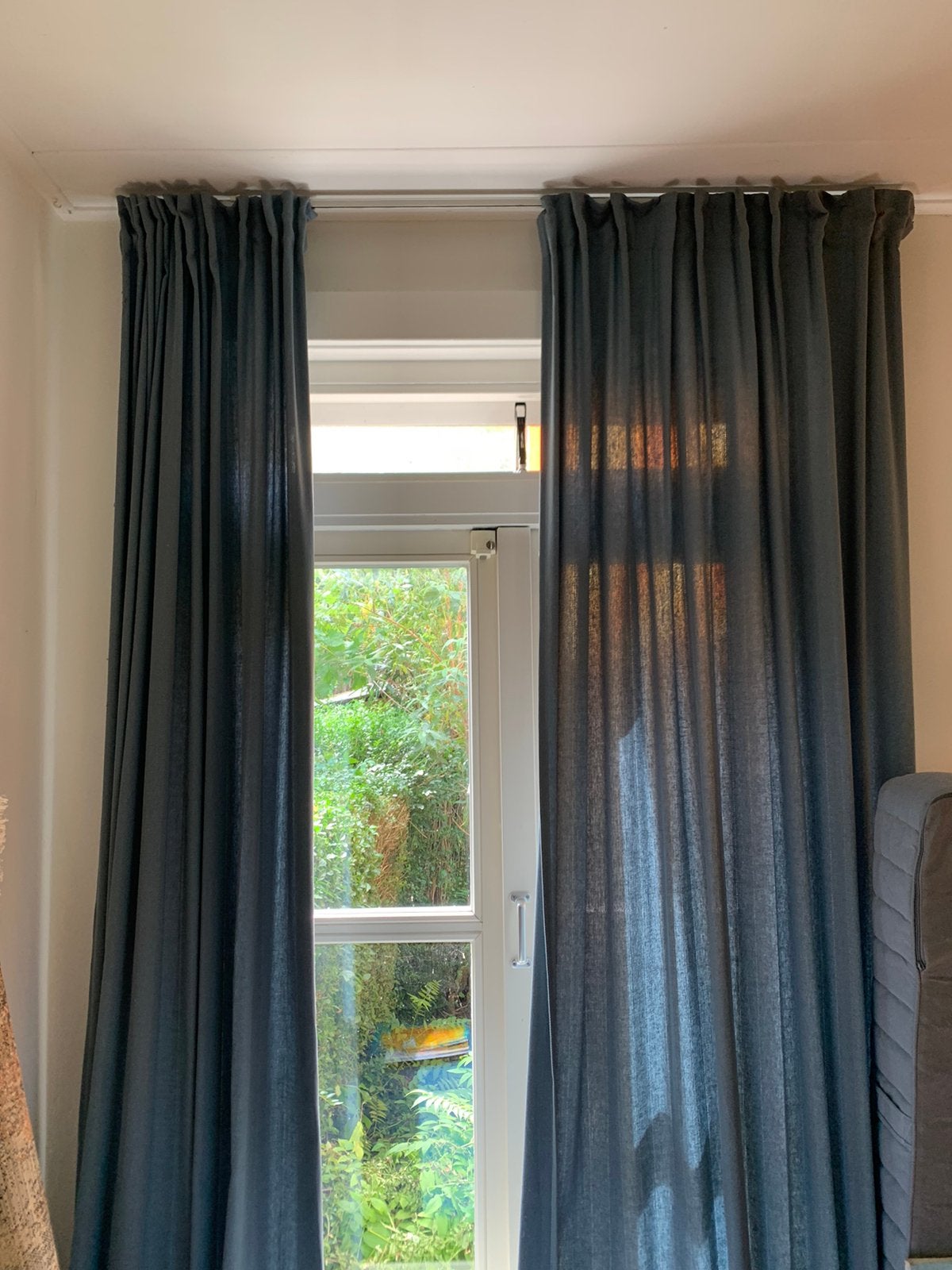 6x blauwe gordijnen 80 x 245 cm kant en klaar, Huis en Inrichting, Stoffering | Gordijnen en Lamellen, Ophalen of Verzenden, Zo goed als nieuw