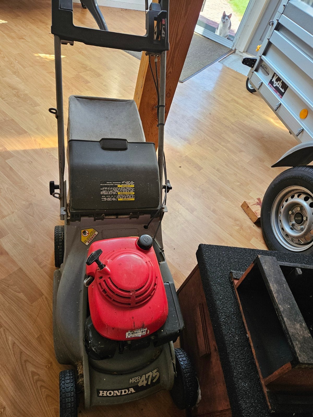 Honda HRB 475 Benzine Grasmaaier met Opvangzak, Tuin en Terras, Grasmaaiers, Ophalen, Honda, Gebruikt, Opvangzak