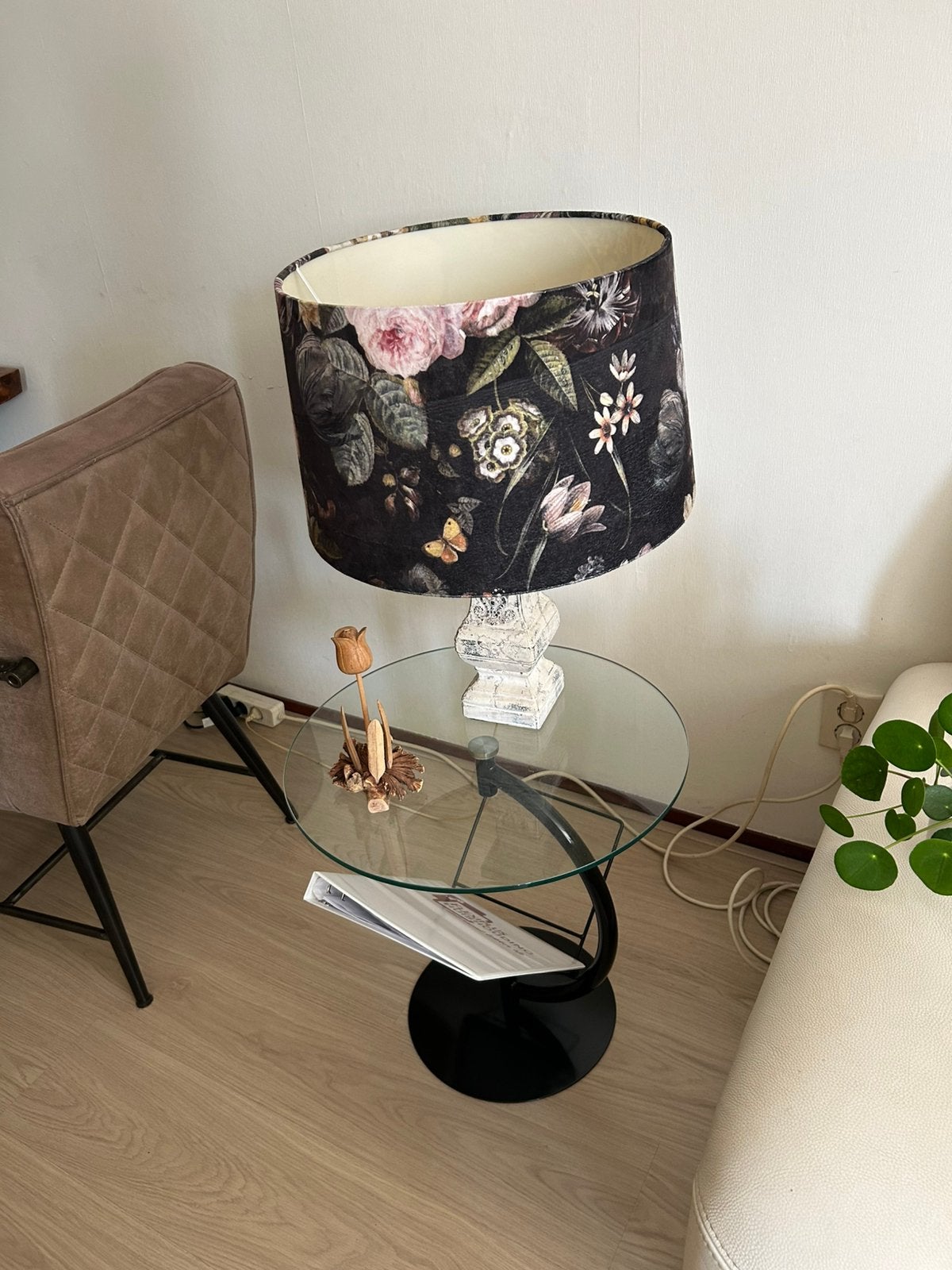 Staande schemerlamp. Hoogte totaal 55 cm, Ophalen, Zo goed als nieuw