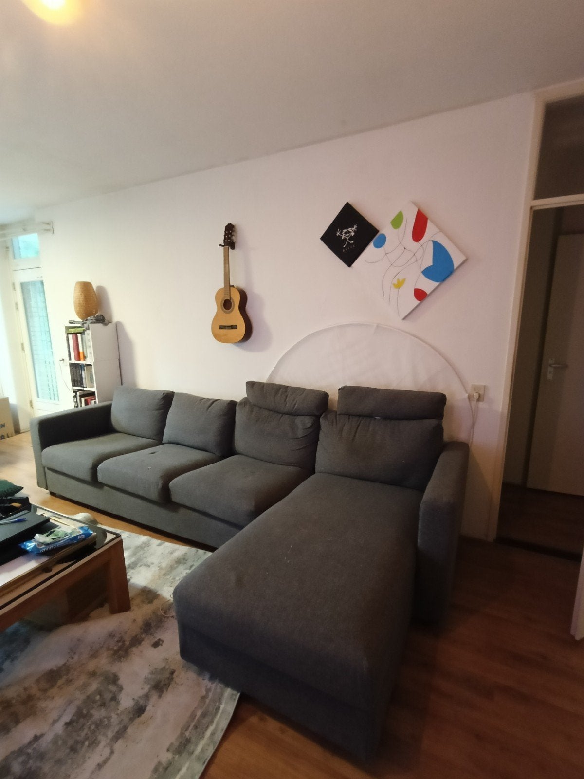 Ikea Vimmle Hoekbank met opbergvak - Grijs, Ophalen, Gebruikt, Stof