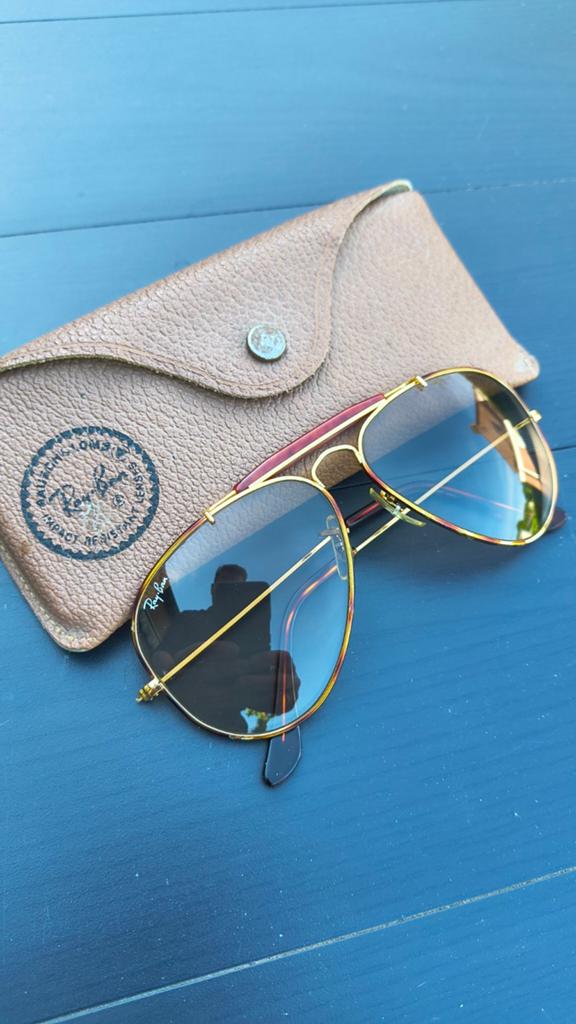 Ray-Ban Outdoorsman Tortuga Changeable maat 58-14 ZGAN, Ophalen of Verzenden, Zo goed als nieuw, Ray-Ban