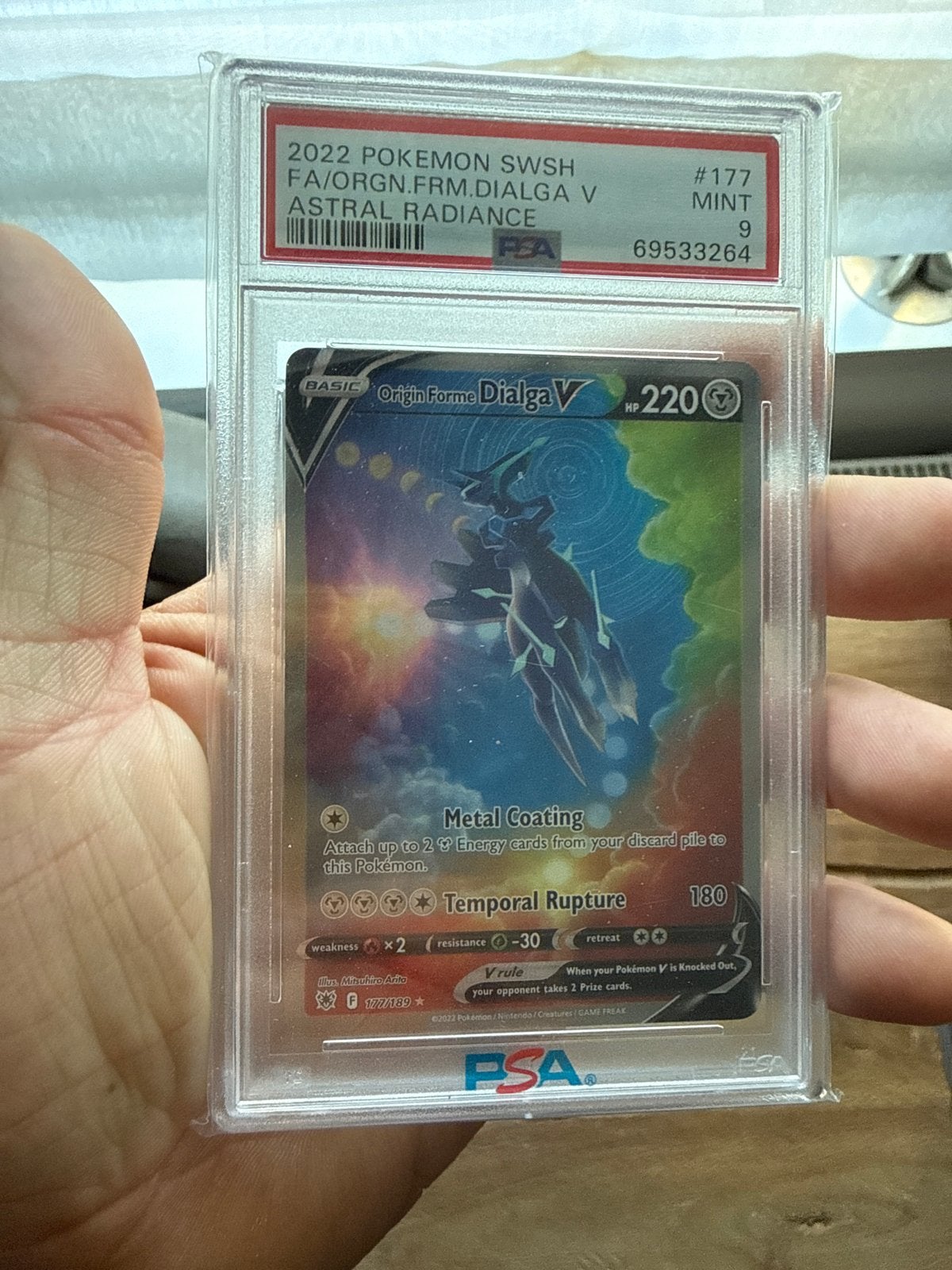 Origin Forme Dialga V #177 PSA 9 MINT - Astral Radiance, Hobby en Vrije tijd, Ophalen of Verzenden, Zo goed als nieuw, Losse kaart